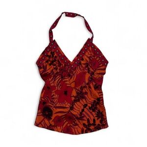 Armani Jeans Red and Orange Floral Tank Top